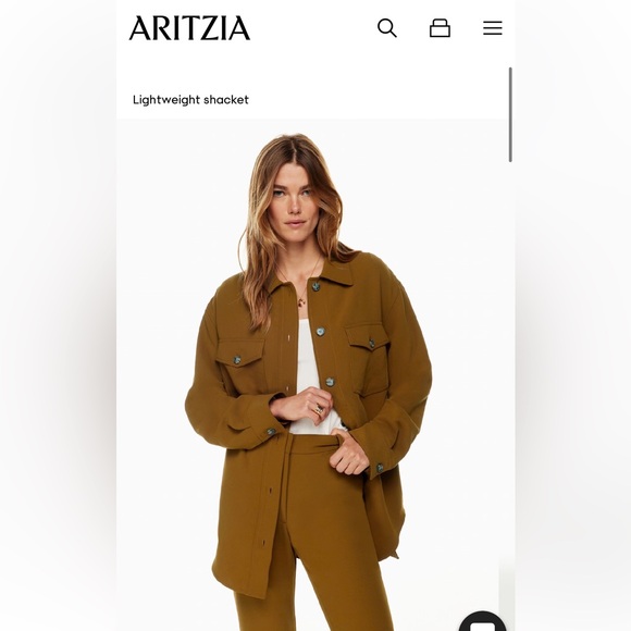 Wilfred Tops - Aritzia Wilfred The Ganna Women's Camel Tan Shacket